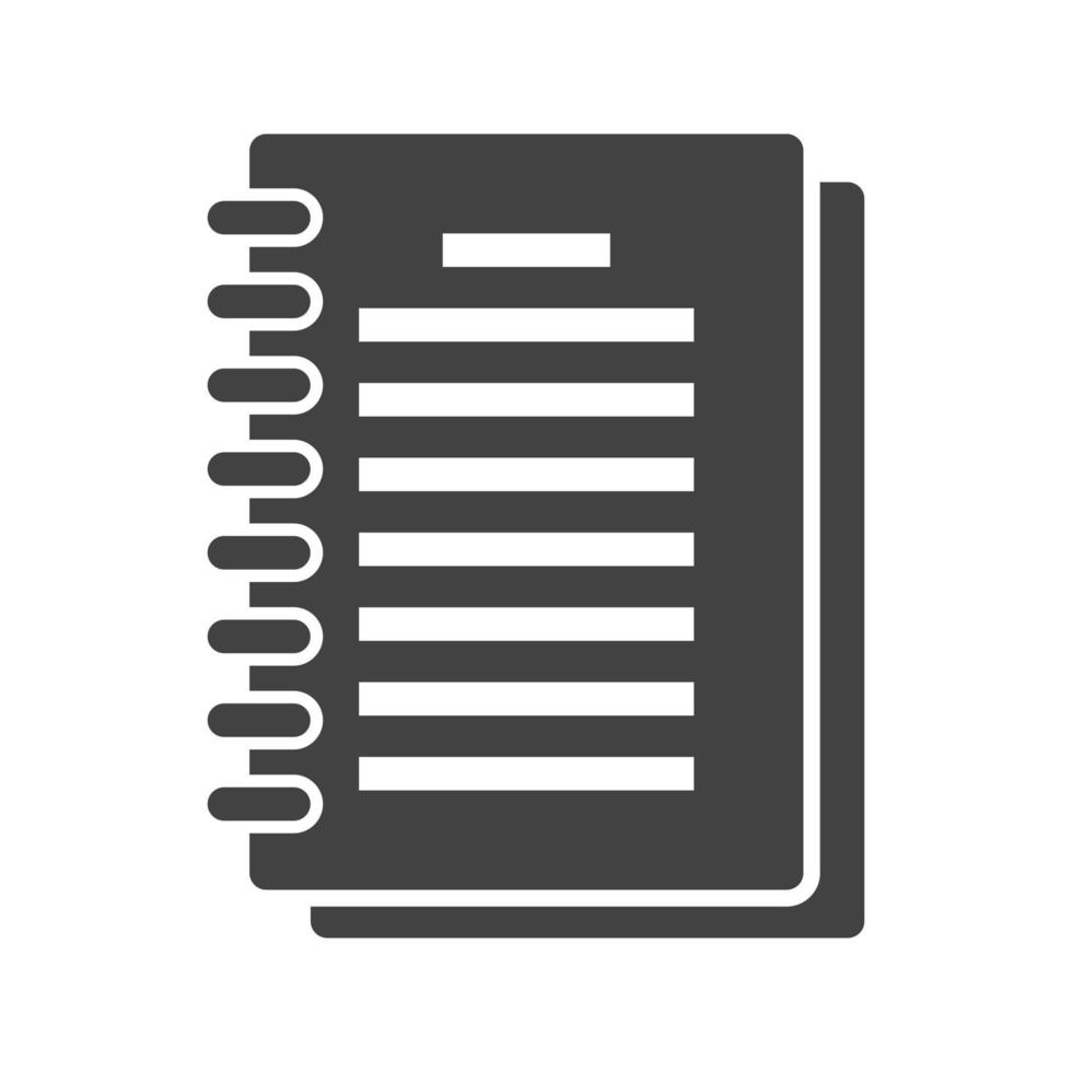 Notepad Glyph Black Icon vector