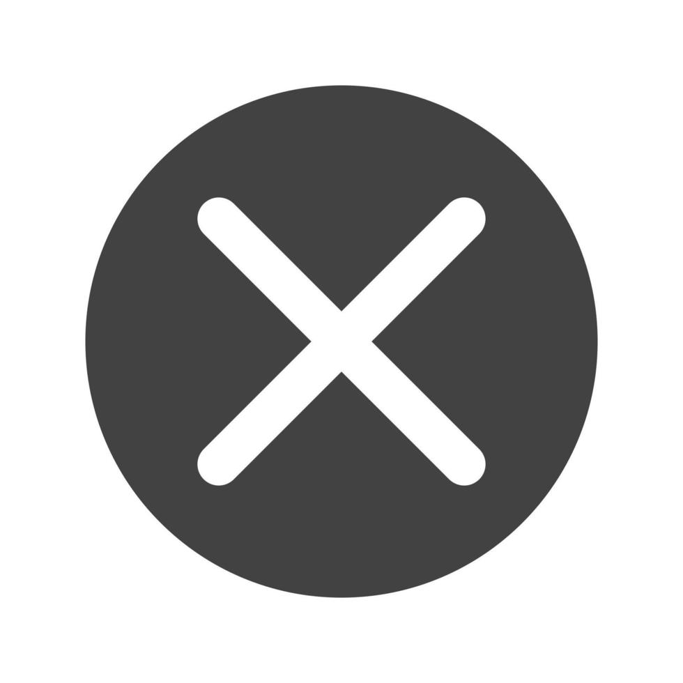 Do Not Cross Glyph Black Icon vector