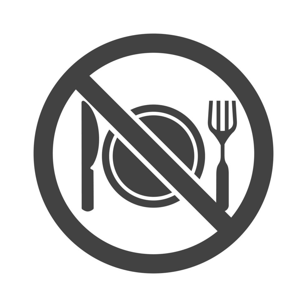 No Food Glyph Black Icon vector