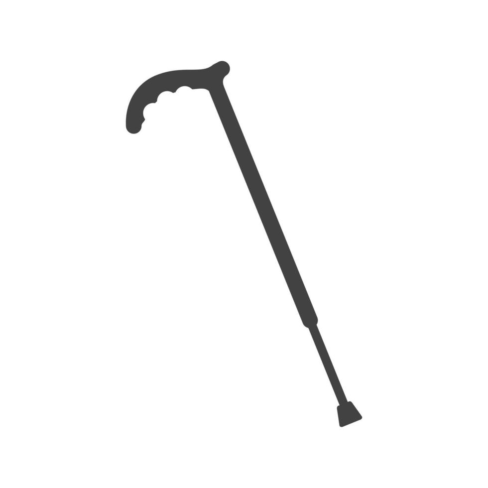 Walking Stick Glyph Black Icon vector