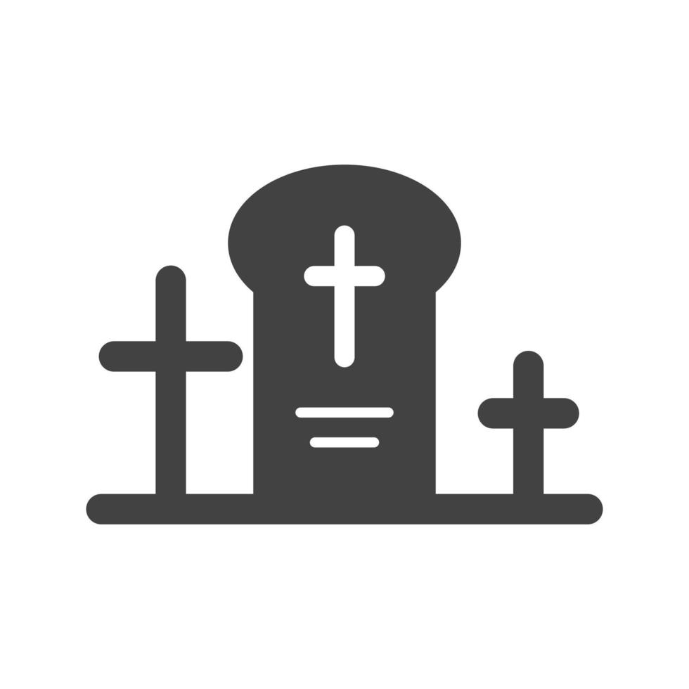 icono de glifo de cementerio negro vector