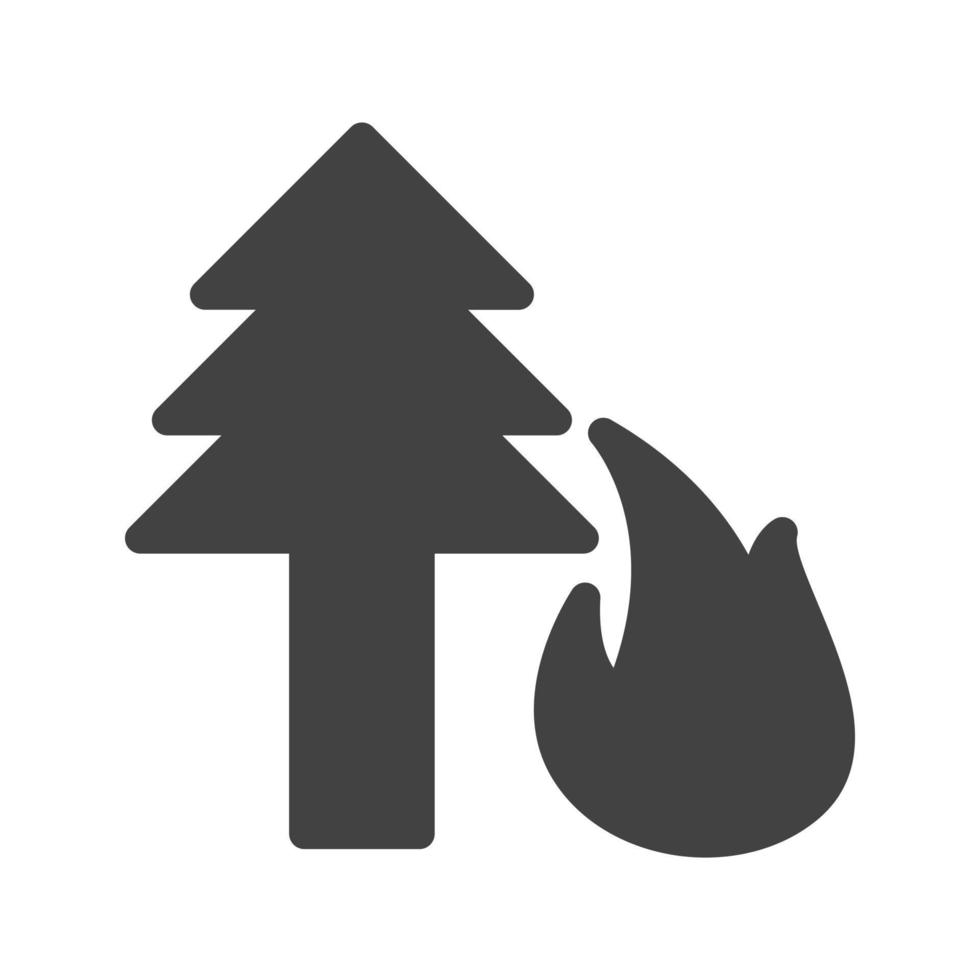 icono de glifo de incendio forestal negro vector