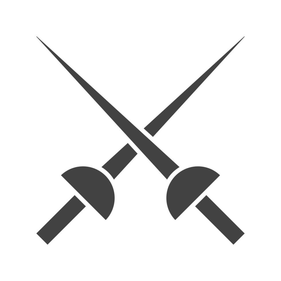 Fencing Swords Glyph Black Icon vector