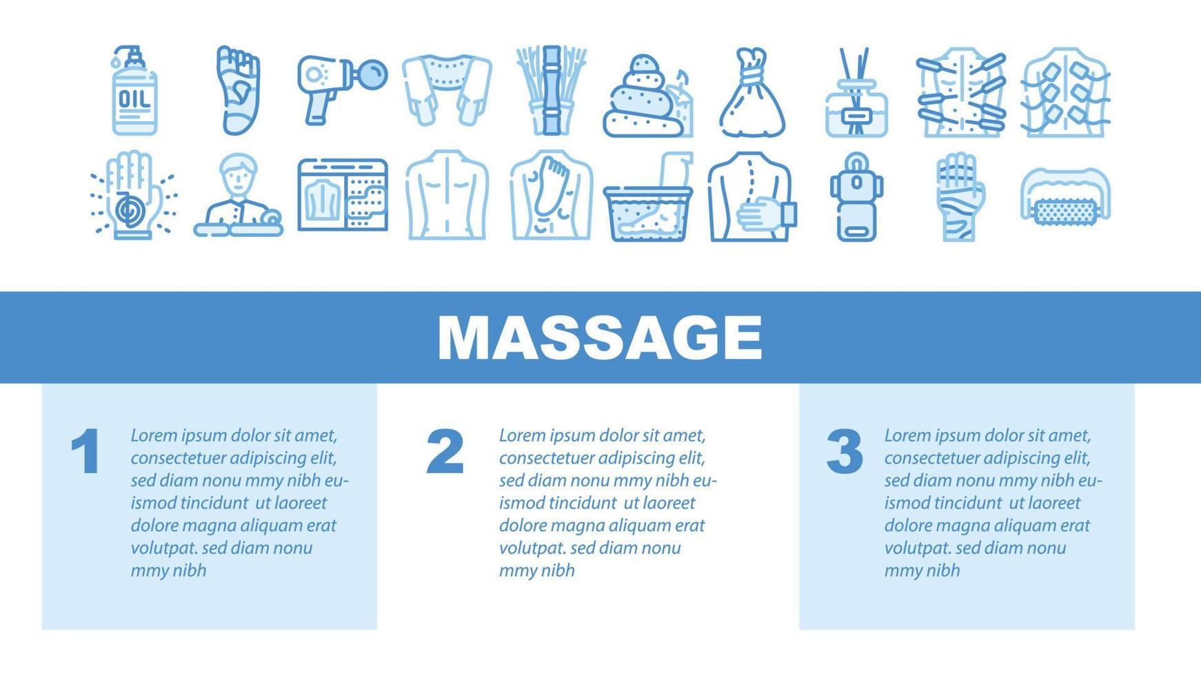 Massage Accessories And Treatment Landing Header Vector