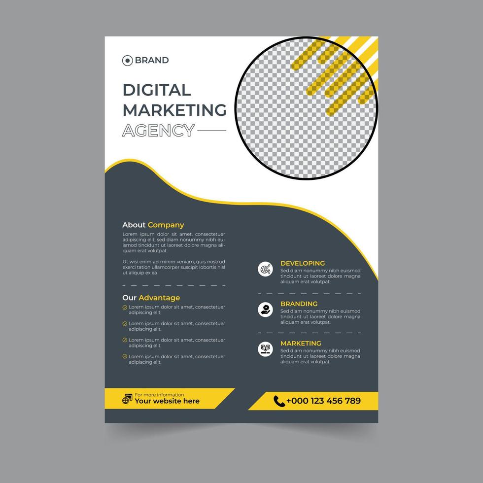 Business flyer design corporate flyer template geometric shape poster design brochure gradient abstract magazine background space for photo vector