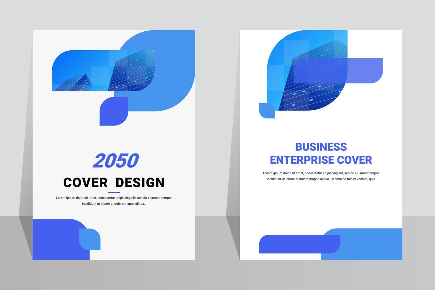 Blue Modern Enterprise Book cover template vector