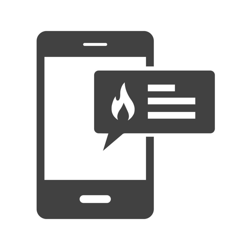 Fire Alert Glyph Black Icon vector