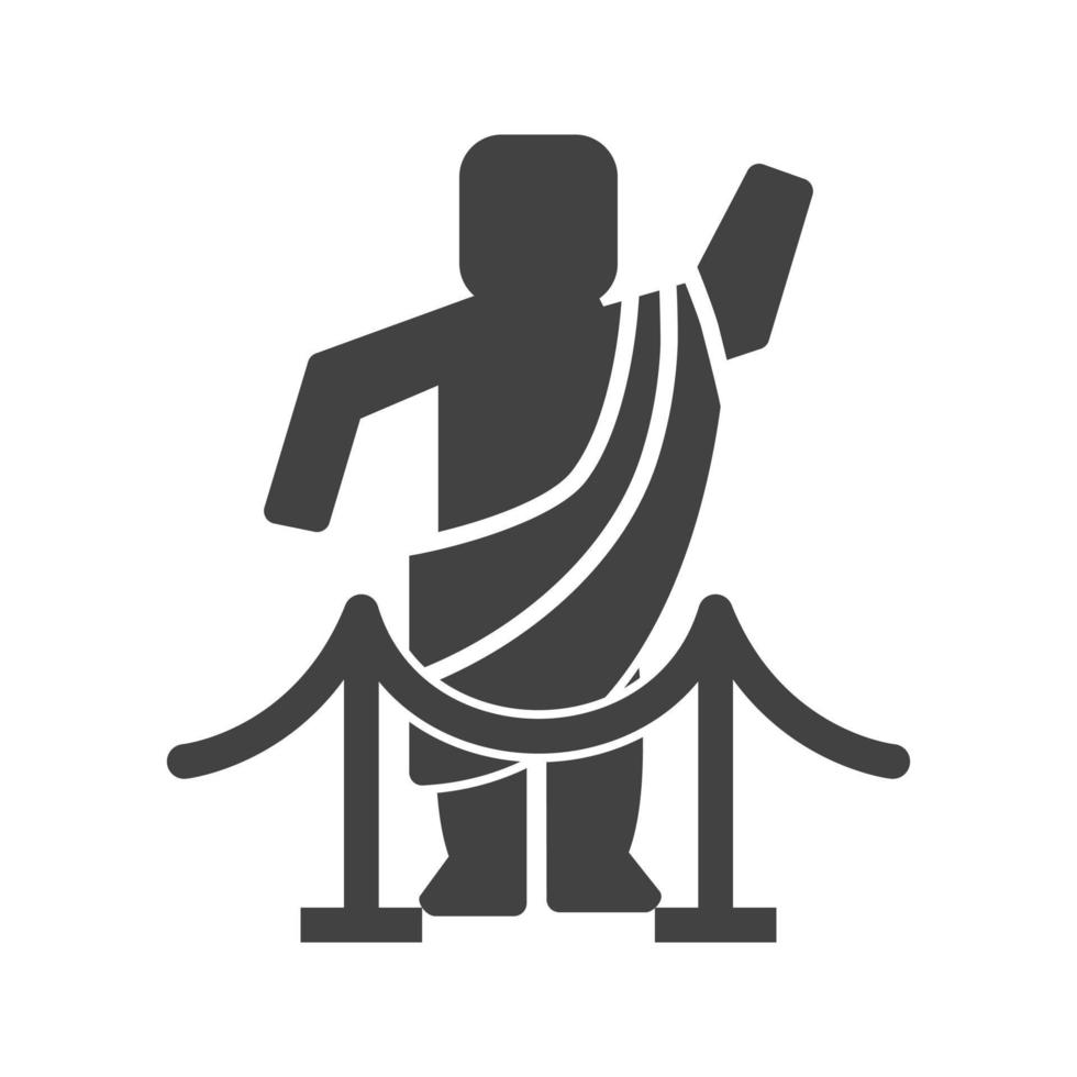 icono de glifo de dios griego negro vector