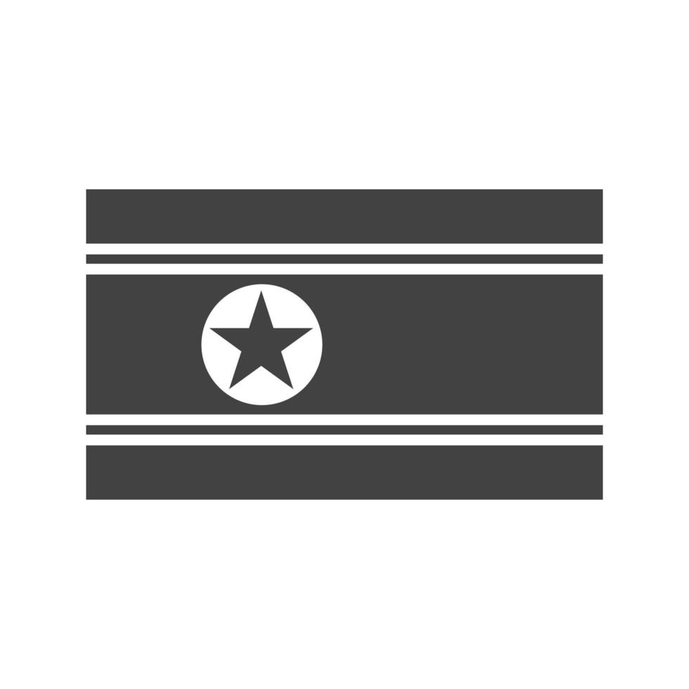 North Korea Glyph Black Icon vector