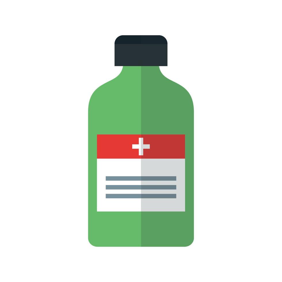 botella de medicina plana icono multicolor vector