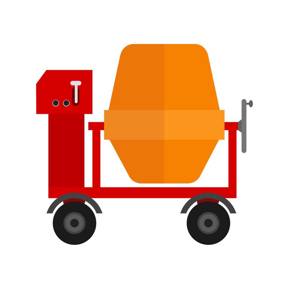Cement Mixing Flat Multicolor Icon vector