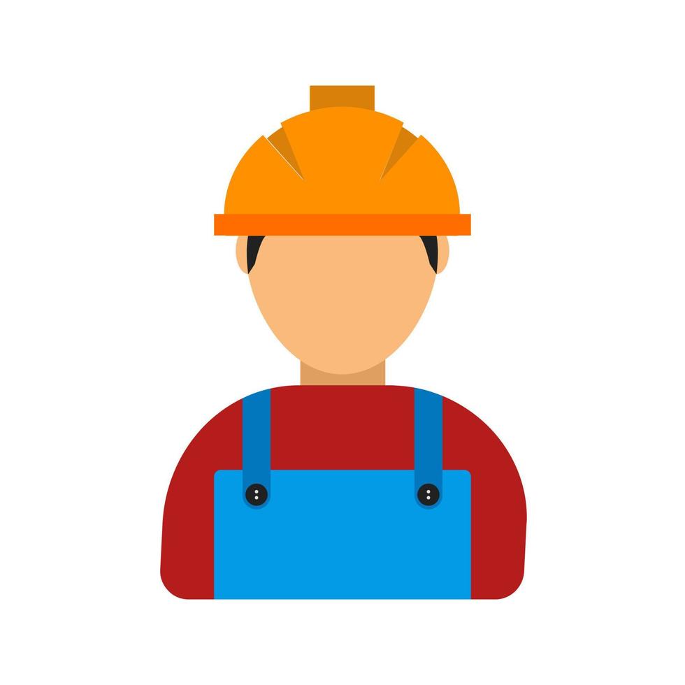 Construction Worker Flat Multicolor Icon vector