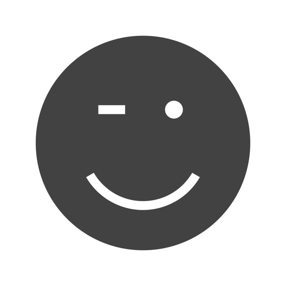 Winking Glyph Black Icon vector