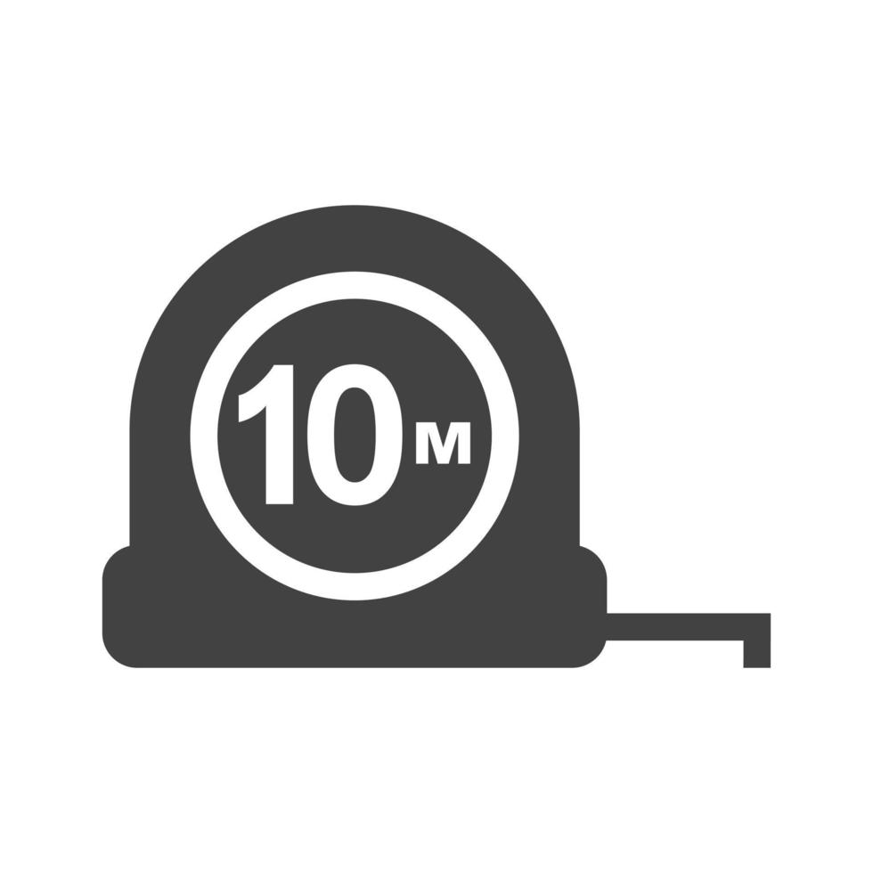 Measuring tape Glyph Black Icon vector