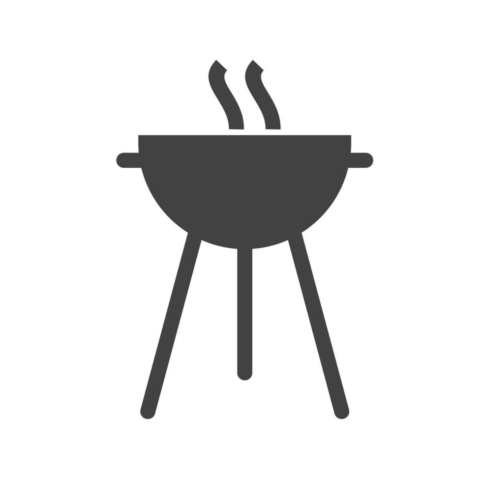 barbacoa fiesta glifo icono negro vector