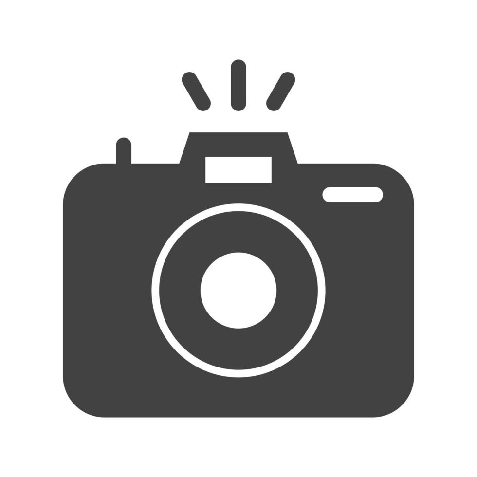 Photograph Camera Glyph Black Icon vector