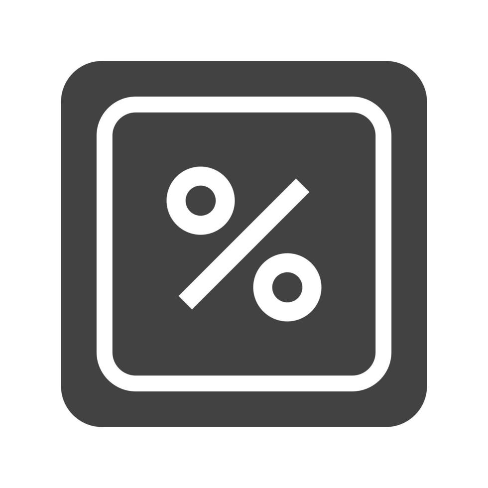 Percentage Symbol Glyph Black Icon vector
