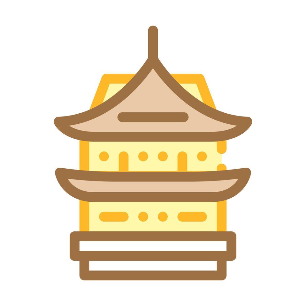 donjon asian building color icon vector illustration