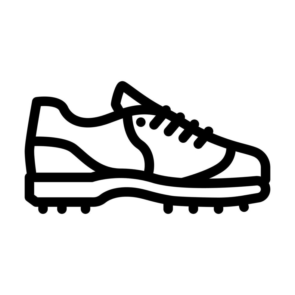 zapatos jugador de cricket calzado línea icono vector ilustración