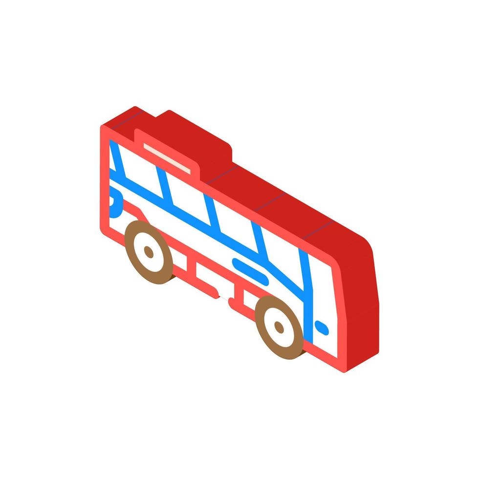 autobús transporte urbano icono isométrico ilustración vectorial vector