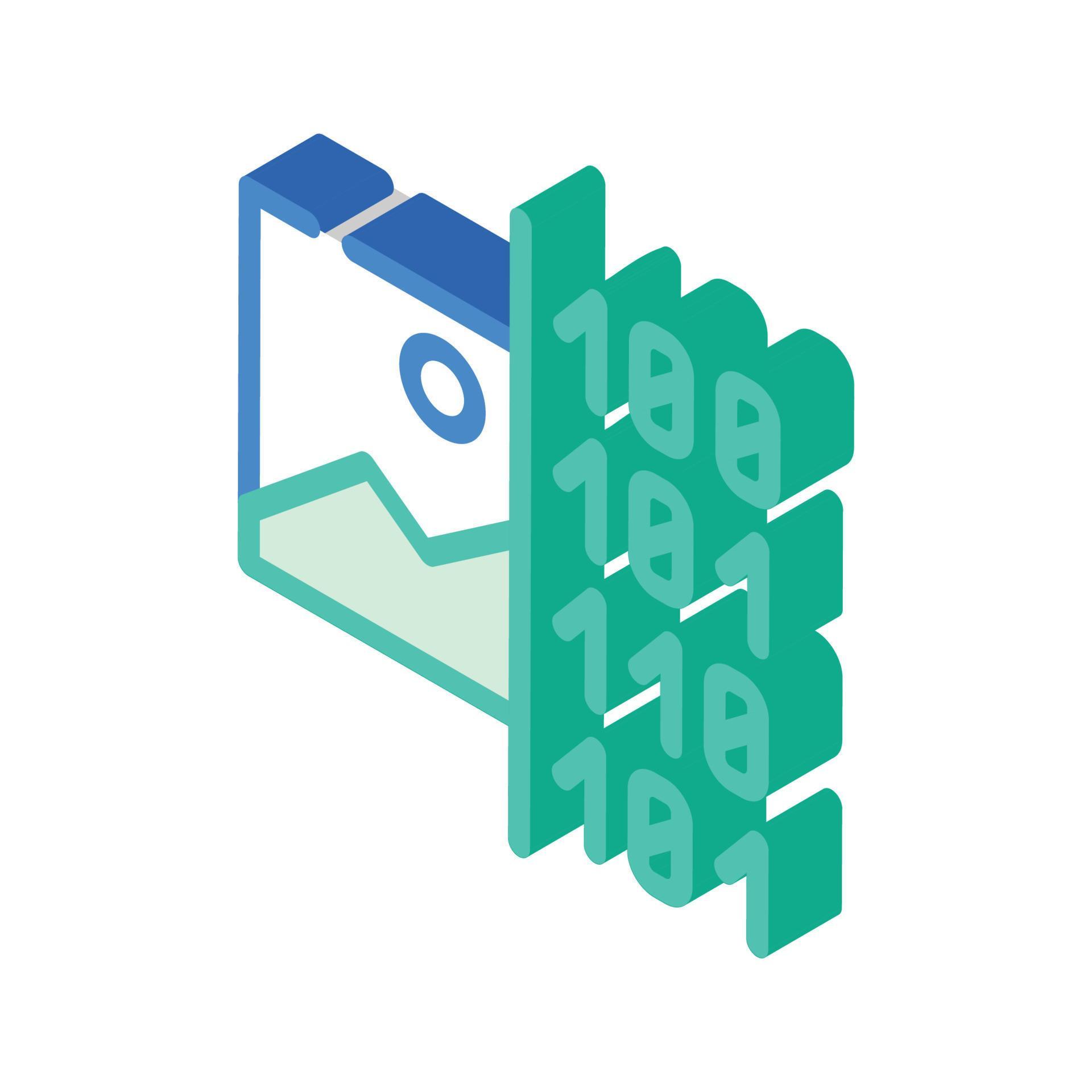 image binary code isometric icon vector illustration 8304592 Vector Art ...