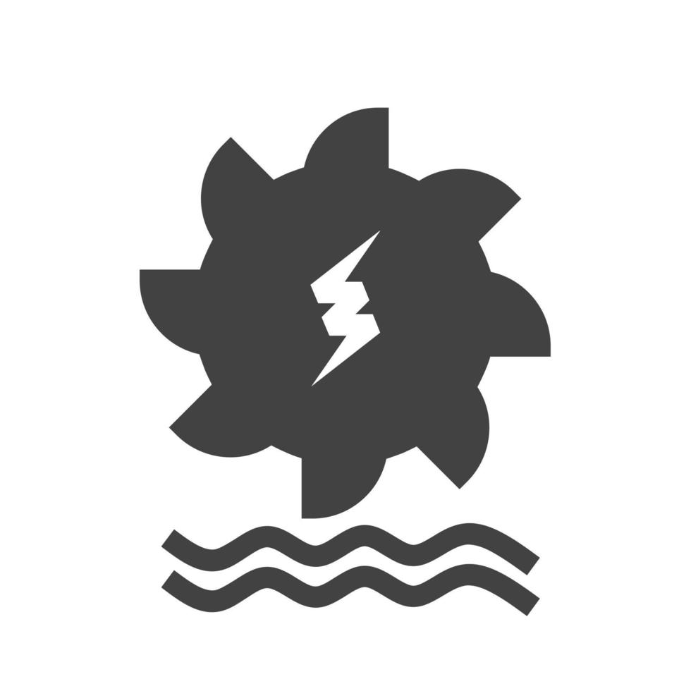 Hydro Power Glyph Black Icon vector