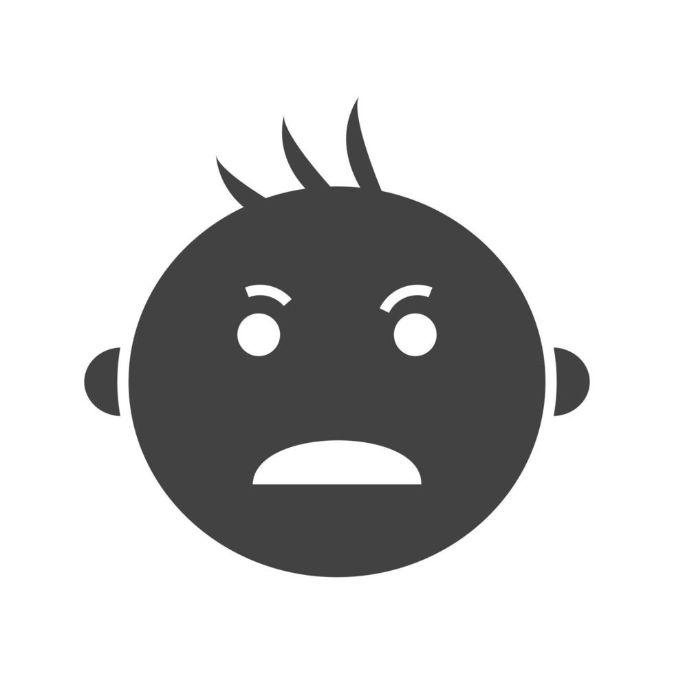 Crying Baby Glyph Black Icon vector