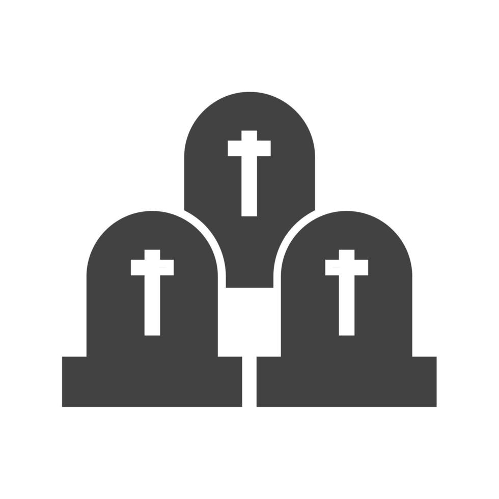 Graveyard Glyph Black Icon vector