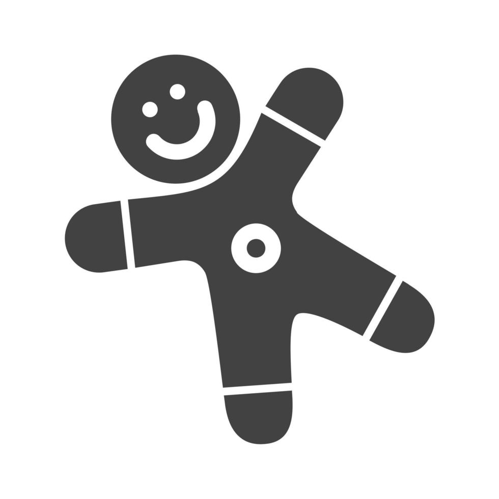 Gingerbread Glyph Black Icon vector