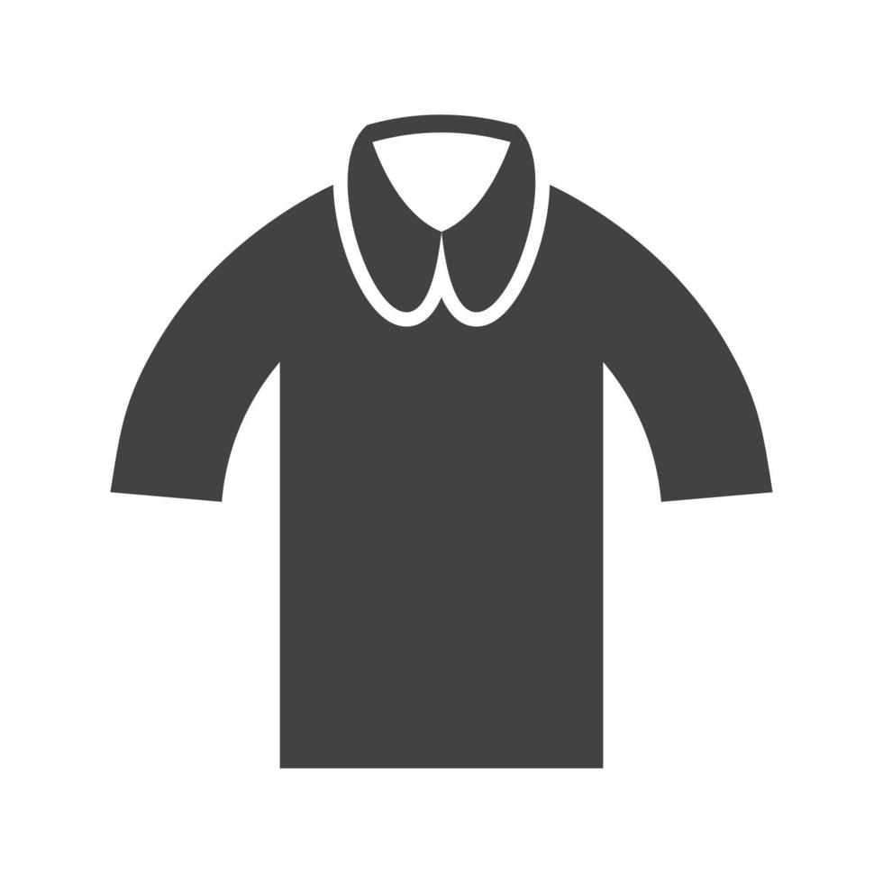 camiseta casual glifo icono negro vector