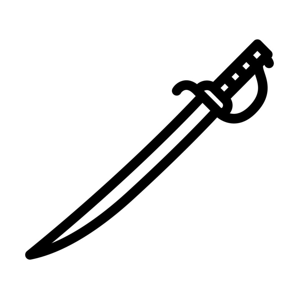 espada arma línea icono vector ilustración