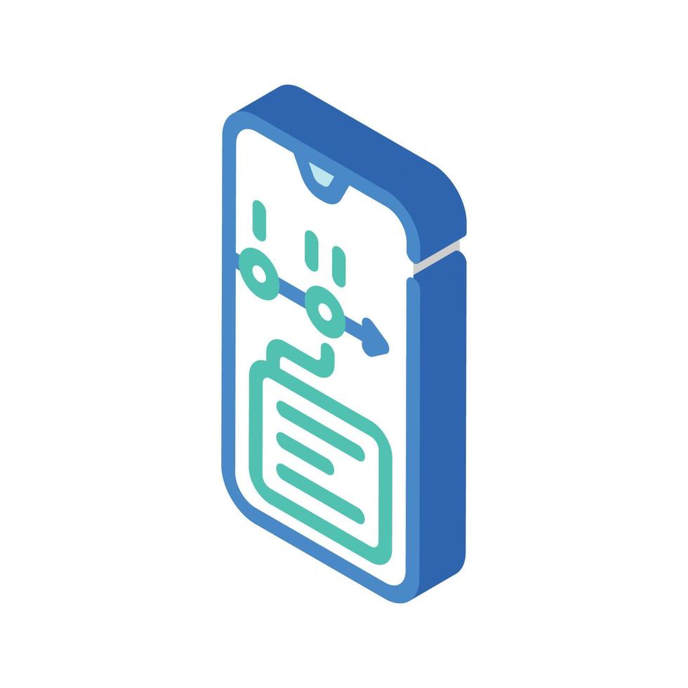 mobile app for planning isometric icon vector illustration
