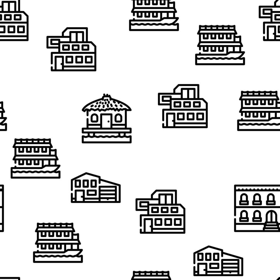 House Real Estate Vector Seamless Pattern