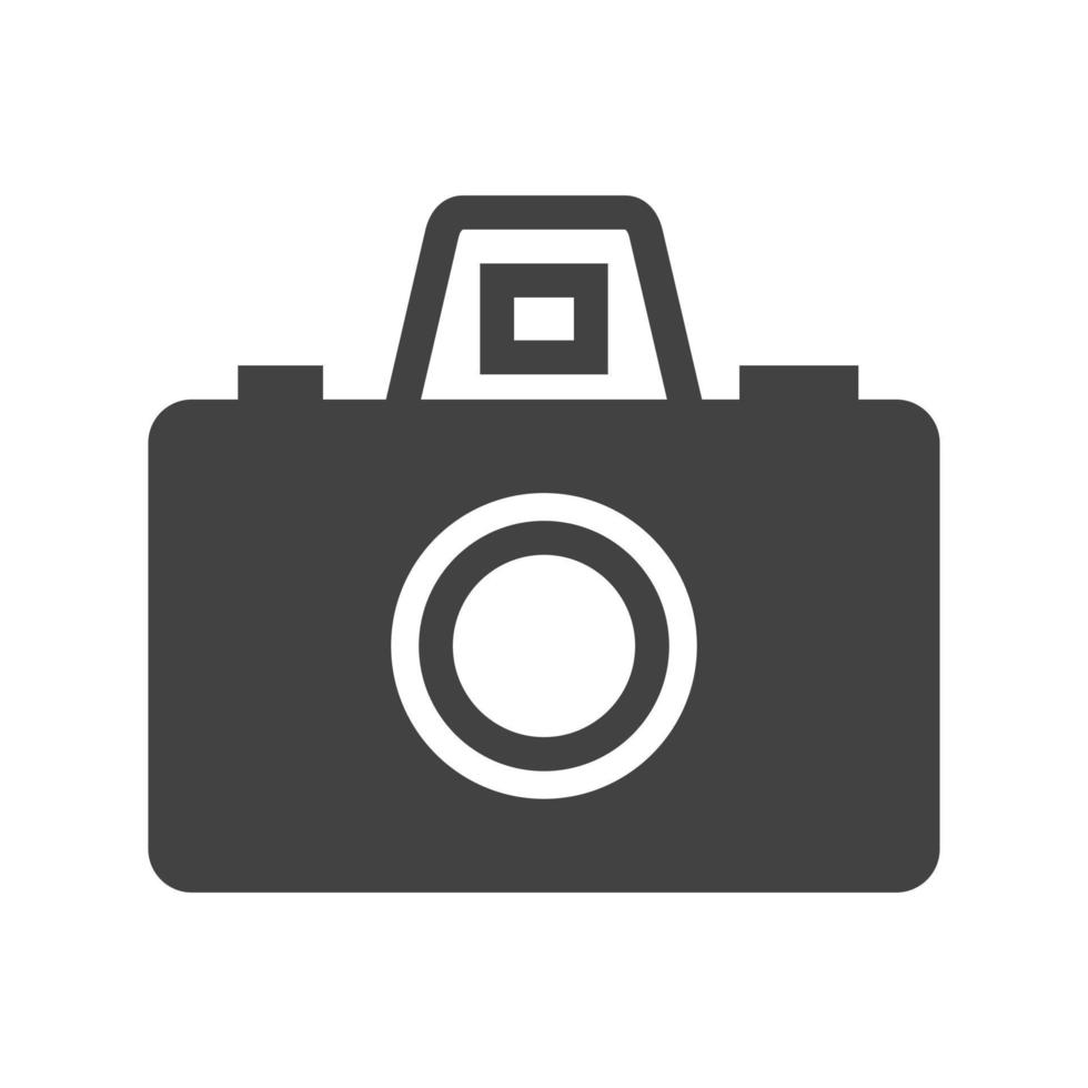 Camera Enhance Glyph Black Icon vector