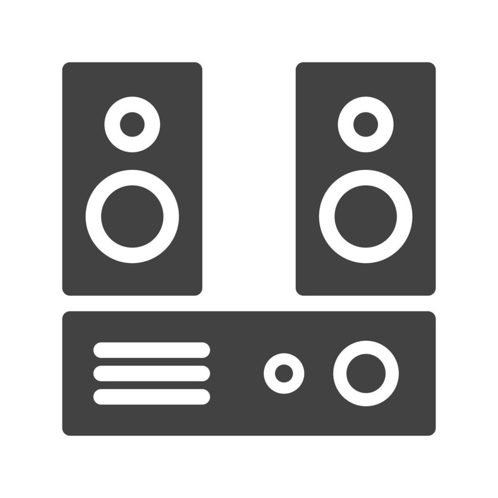 icono de glifo de sistema de audio negro vector