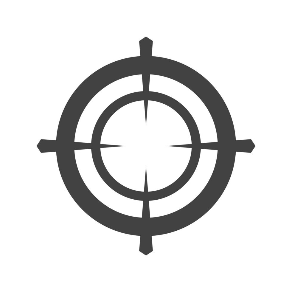 Target Glyph Black Icon vector