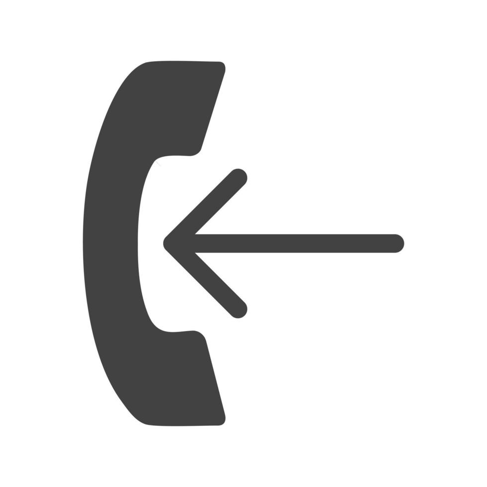 Incoming Call Glyph Black Icon vector