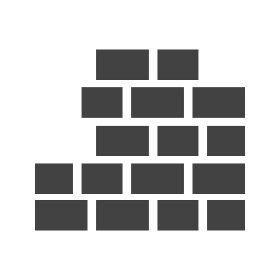 Brick Wall II Glyph Black Icon vector