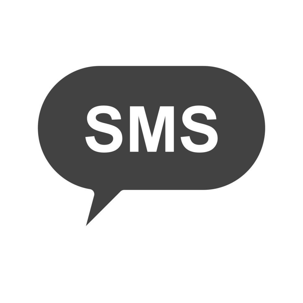 SMS Bubble Glyph Black Icon vector