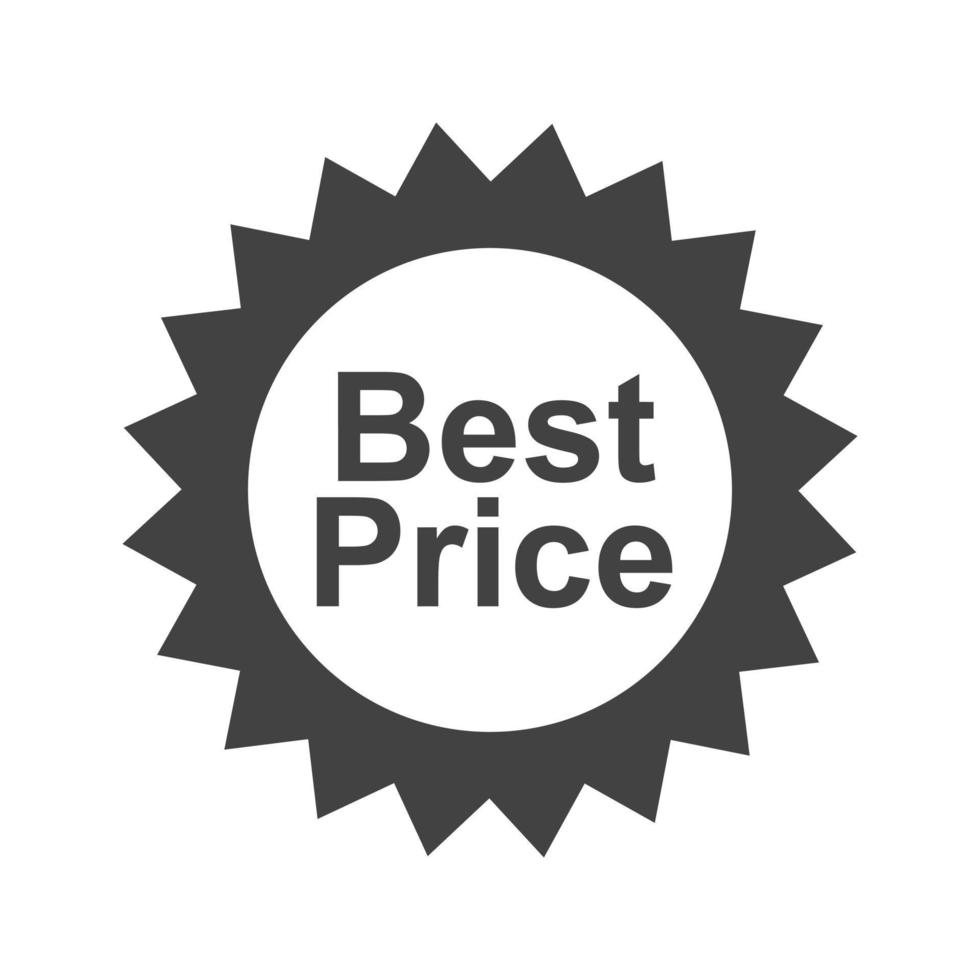 Best Price Tag Glyph Black Icon vector