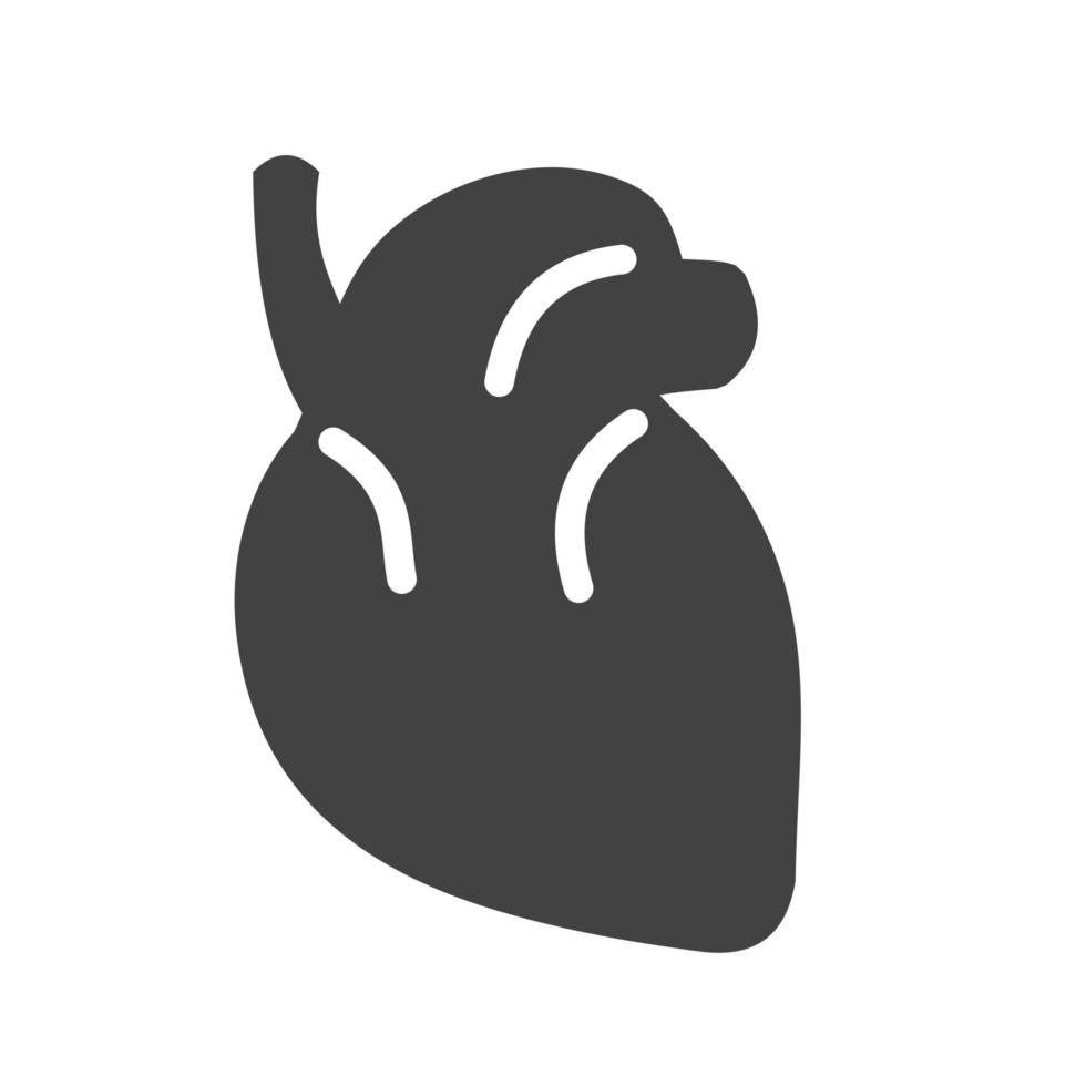 Heart Glyph Black Icon vector