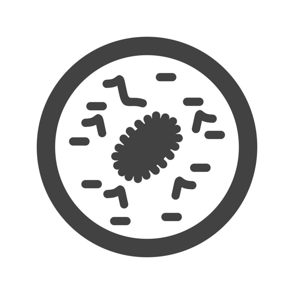 Bacteria in Slide Glyph Black Icon vector