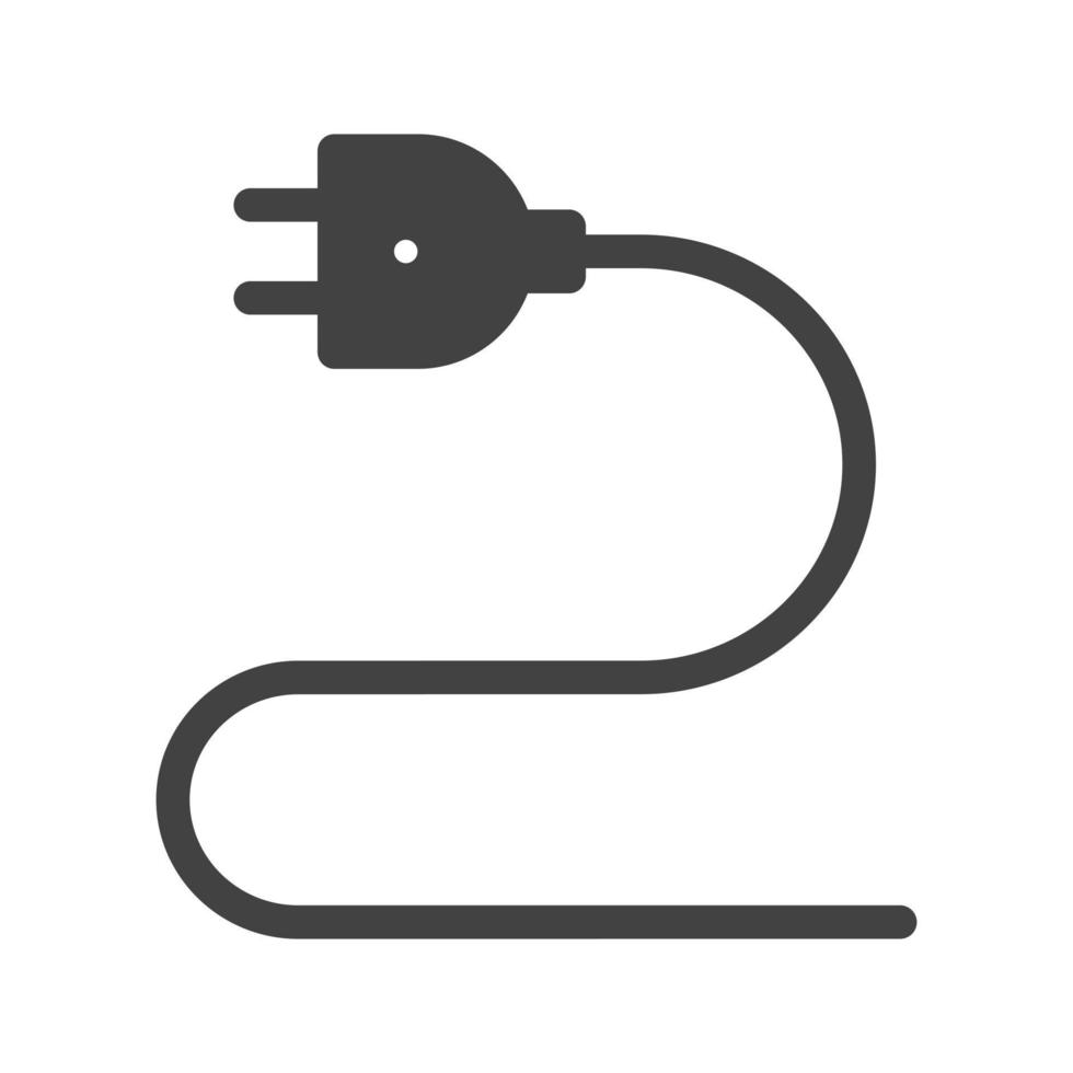 icono negro de glifo de cable eléctrico vector