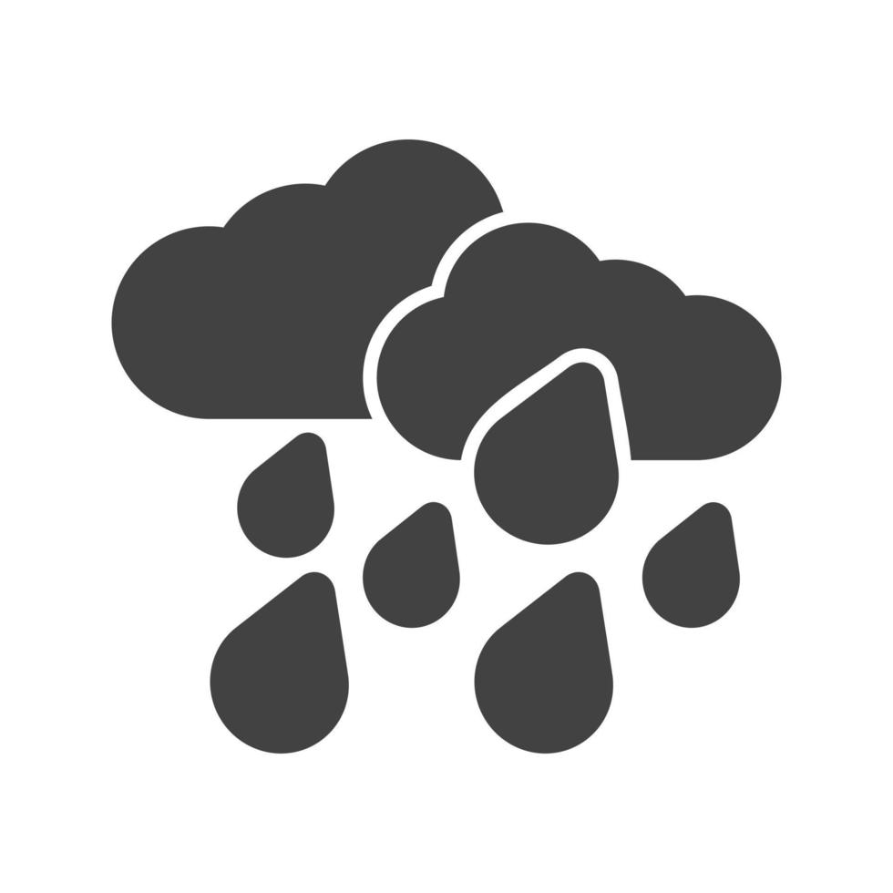 Heavy Rain Glyph Black Icon vector