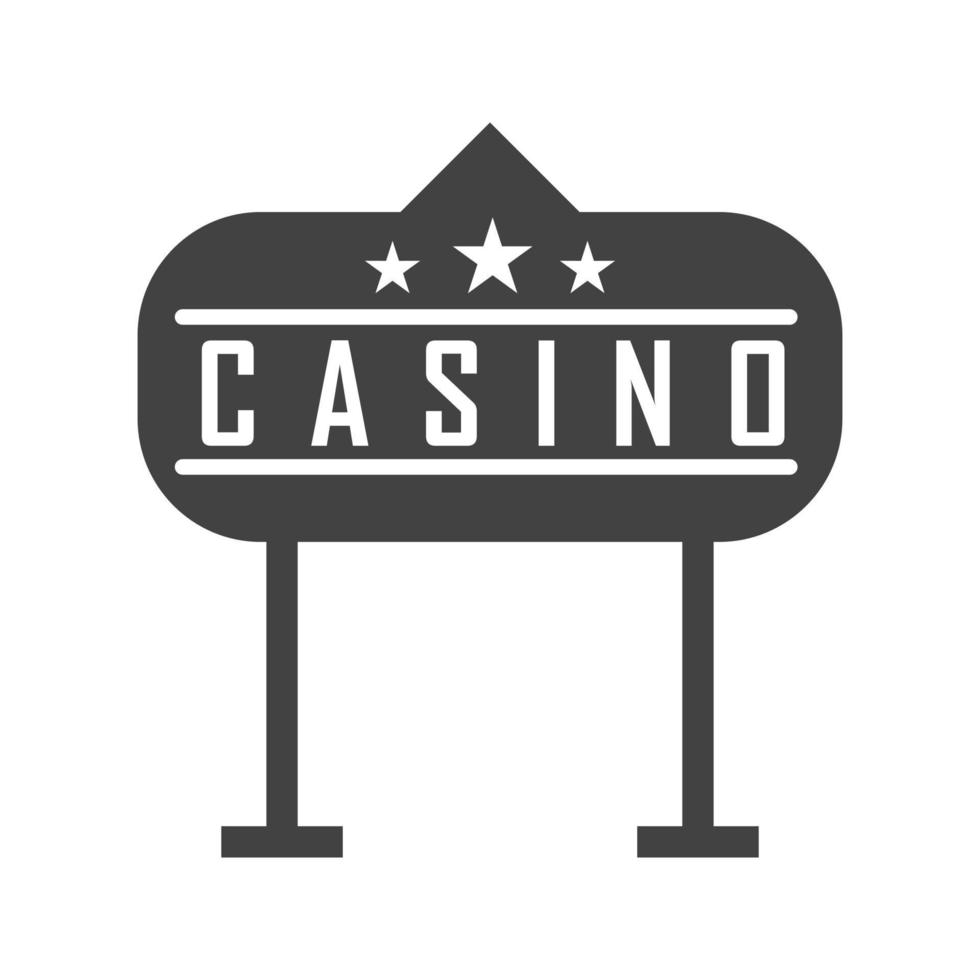 Casino Sign Glyph Black Icon vector