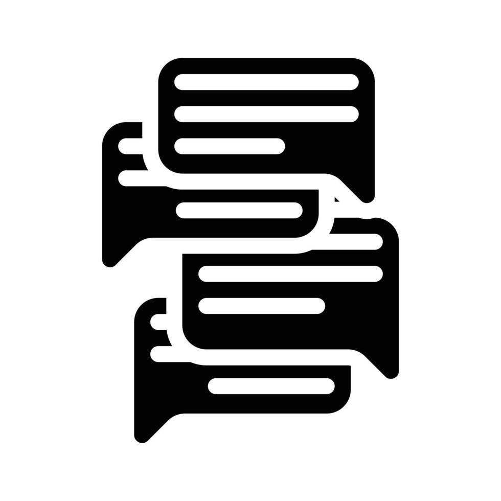 talk and discuss glyph icon vector illustration
