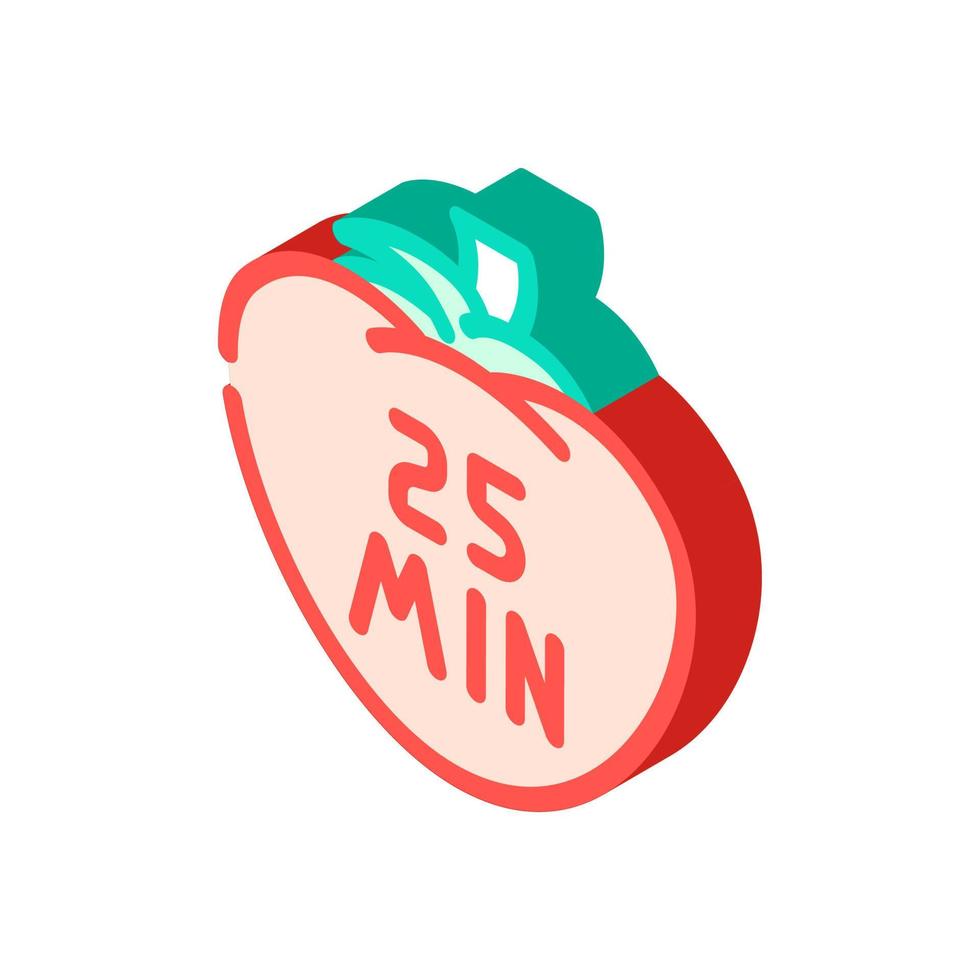 ilustración de vector de icono isométrico del sistema pomodoro