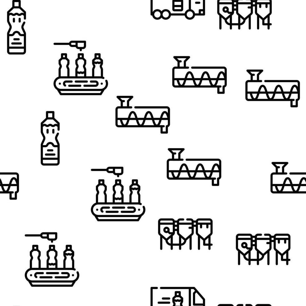 Oil Production Plant Vector Seamless Pattern