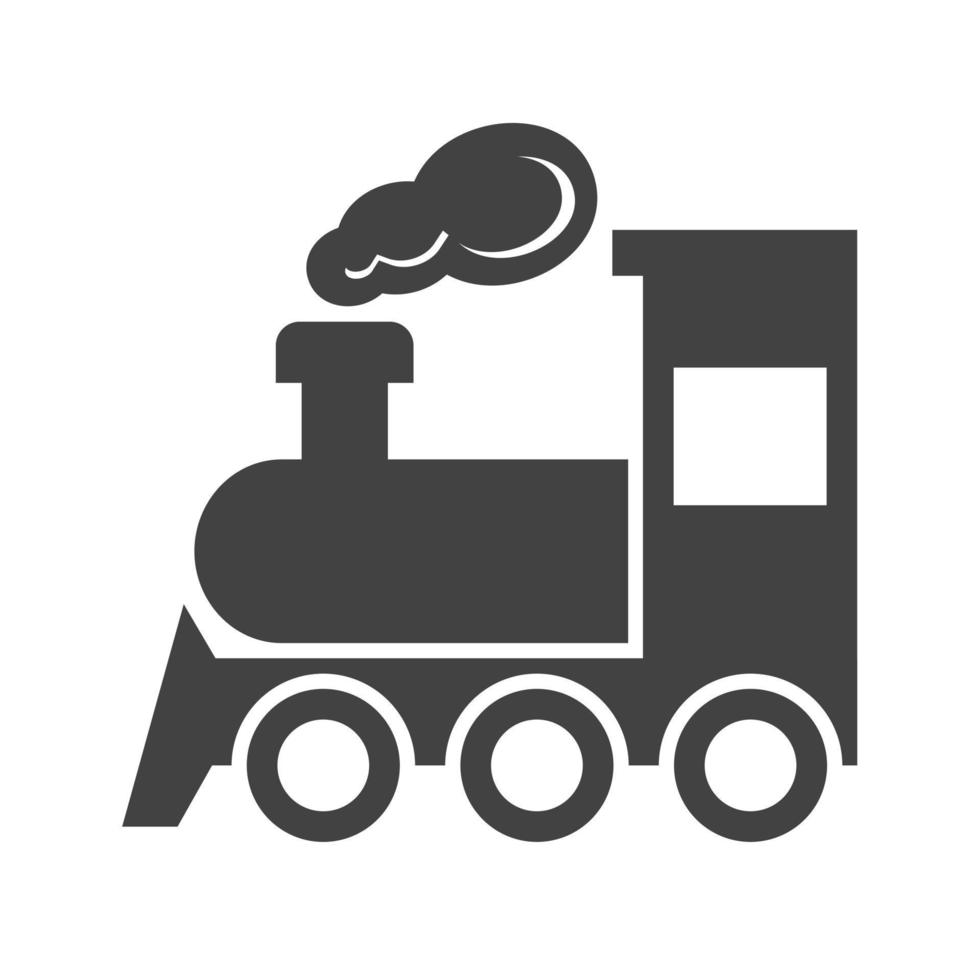 icono de glifo de tren de vapor negro vector