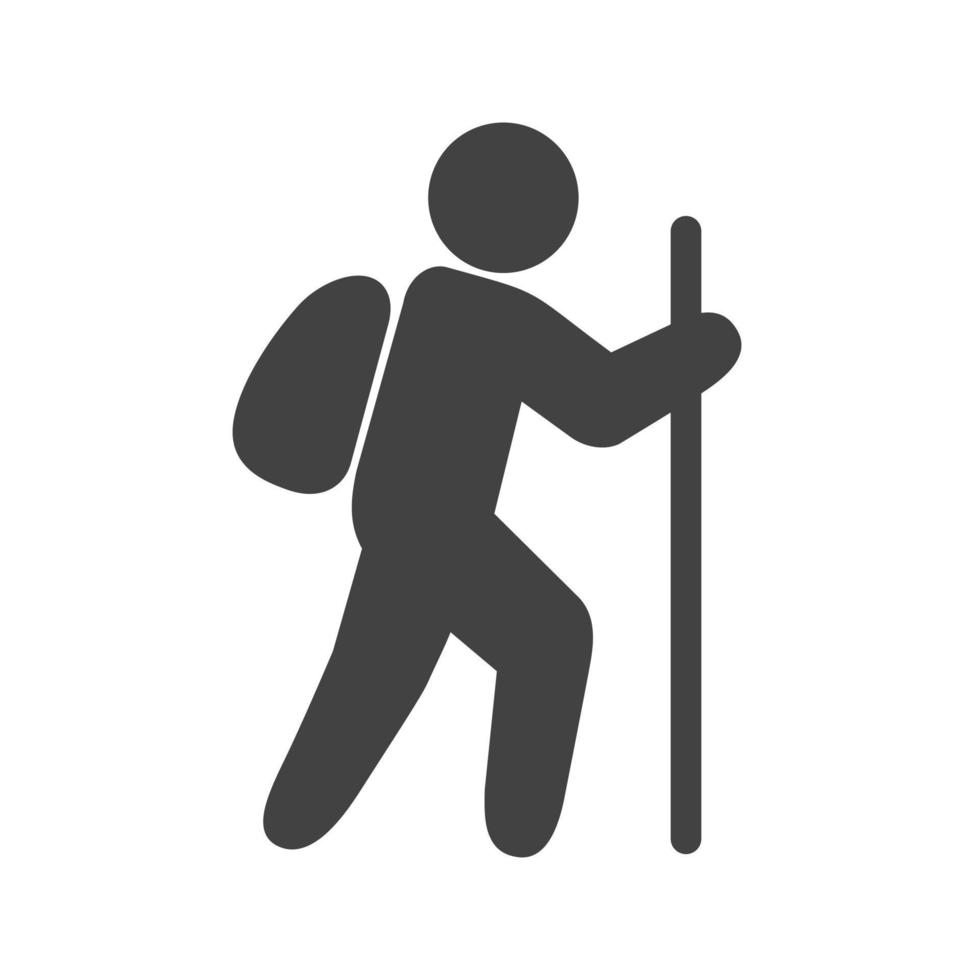 Trekking Glyph Black Icon vector